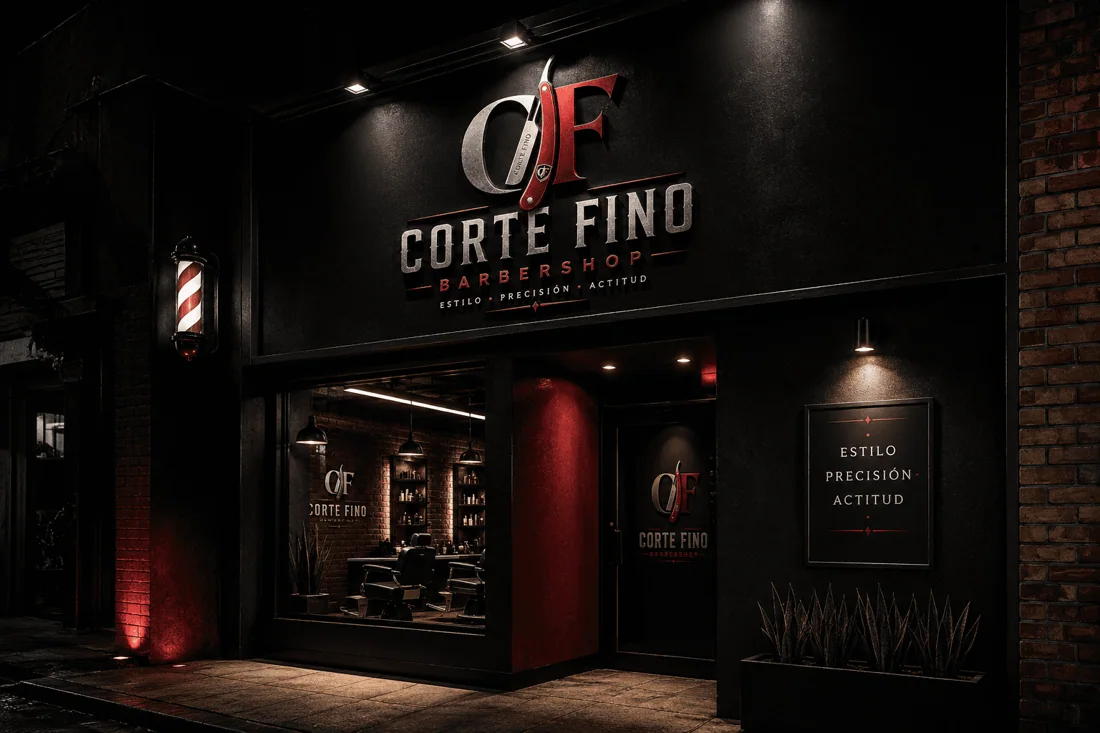 Fachada de la barbería Corte Fino