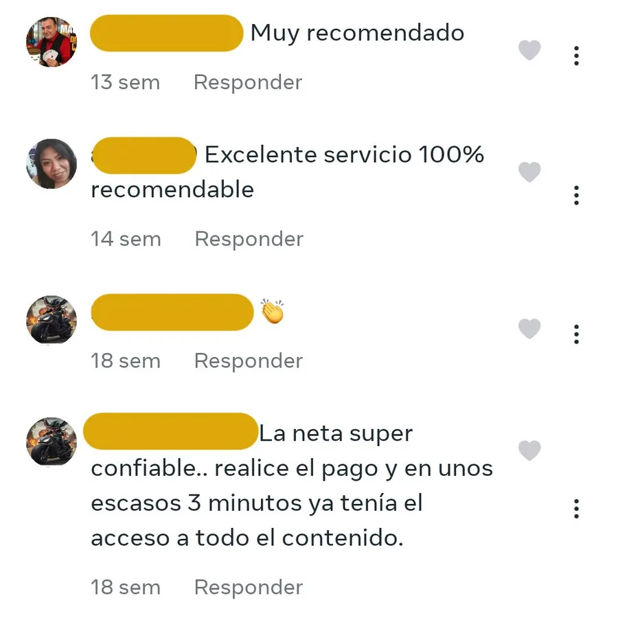 Comentarios de clientes en Facebook