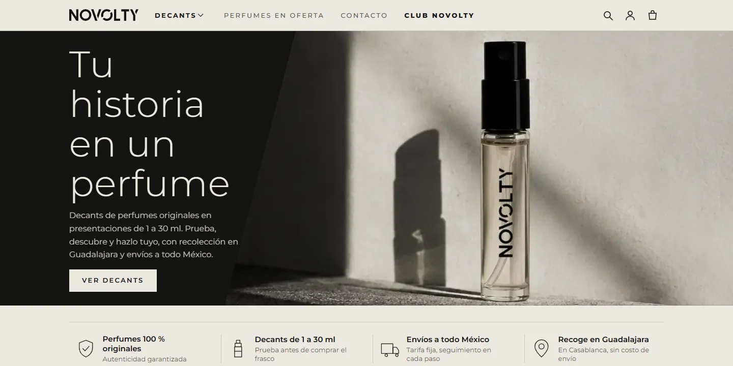 Novolty, tienda online de decants de perfumes
